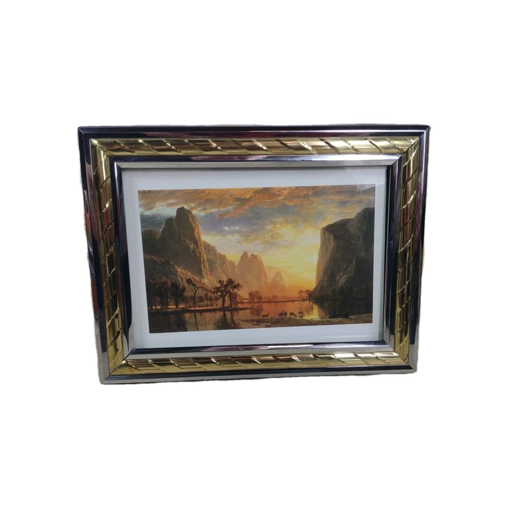 Vintage Art Deco Style Brass Silver Tone Metal Picture Photo Frame 5x7 Korea